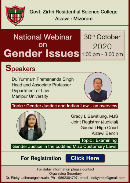 National Webinar on Gender Issues on 30th October 2020